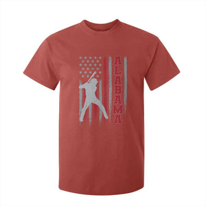 Alabama Fan T Shirt For Kid Vintage Bama Baseball Lovers American Flag AL State TS10 Red Print Your Wear