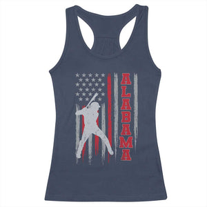 Alabama Fan Racerback Tank Top Vintage Bama Baseball Lovers American Flag AL State TS10 Navy Print Your Wear