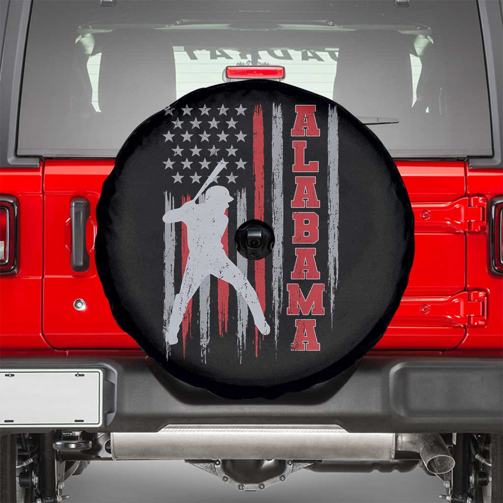 Alabama Fan Spare Tire Cover Vintage Bama Baseball Lovers American Flag AL State TS10 Black Print Your Wear