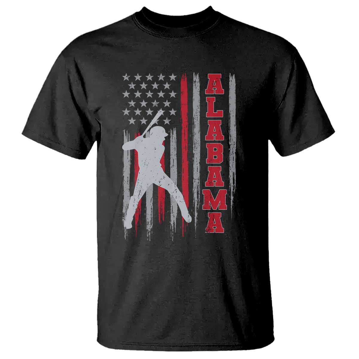 Alabama Fan T Shirt Vintage Bama Baseball Lovers American Flag AL State TS10 Black Print Your Wear