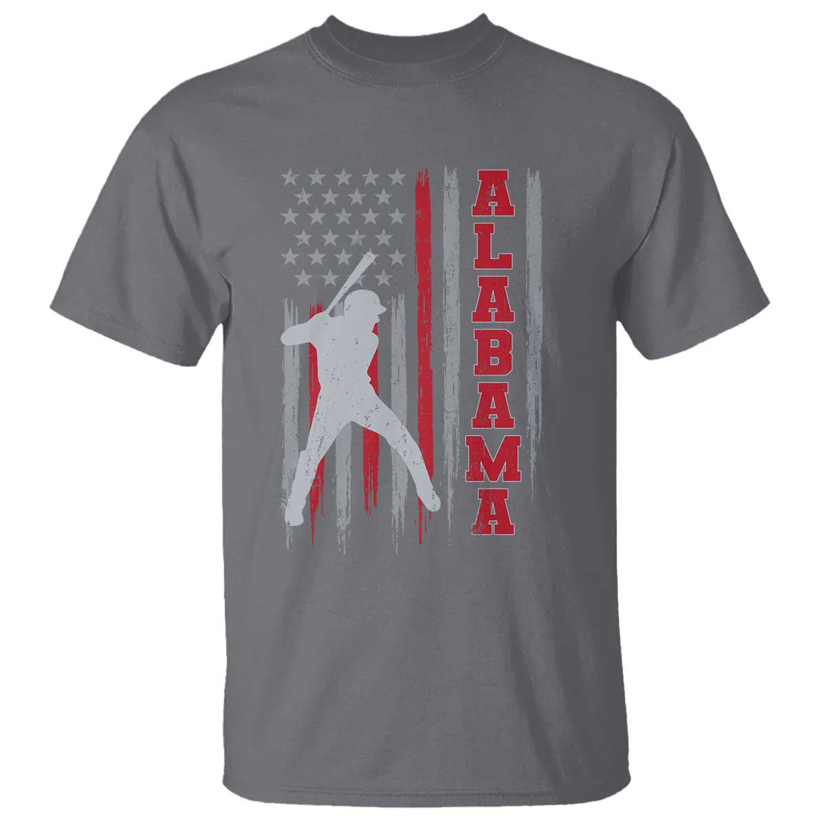 Alabama Fan T Shirt Vintage Bama Baseball Lovers American Flag AL State TS10 Charcoal Print Your Wear