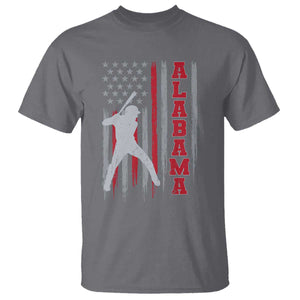 Alabama Fan T Shirt Vintage Bama Baseball Lovers American Flag AL State TS10 Charcoal Print Your Wear