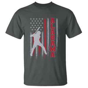 Alabama Fan T Shirt Vintage Bama Baseball Lovers American Flag AL State TS10 Dark Heather Print Your Wear