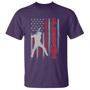 Alabama Fan T Shirt Vintage Bama Baseball Lovers American Flag AL State TS10 Purple Print Your Wear