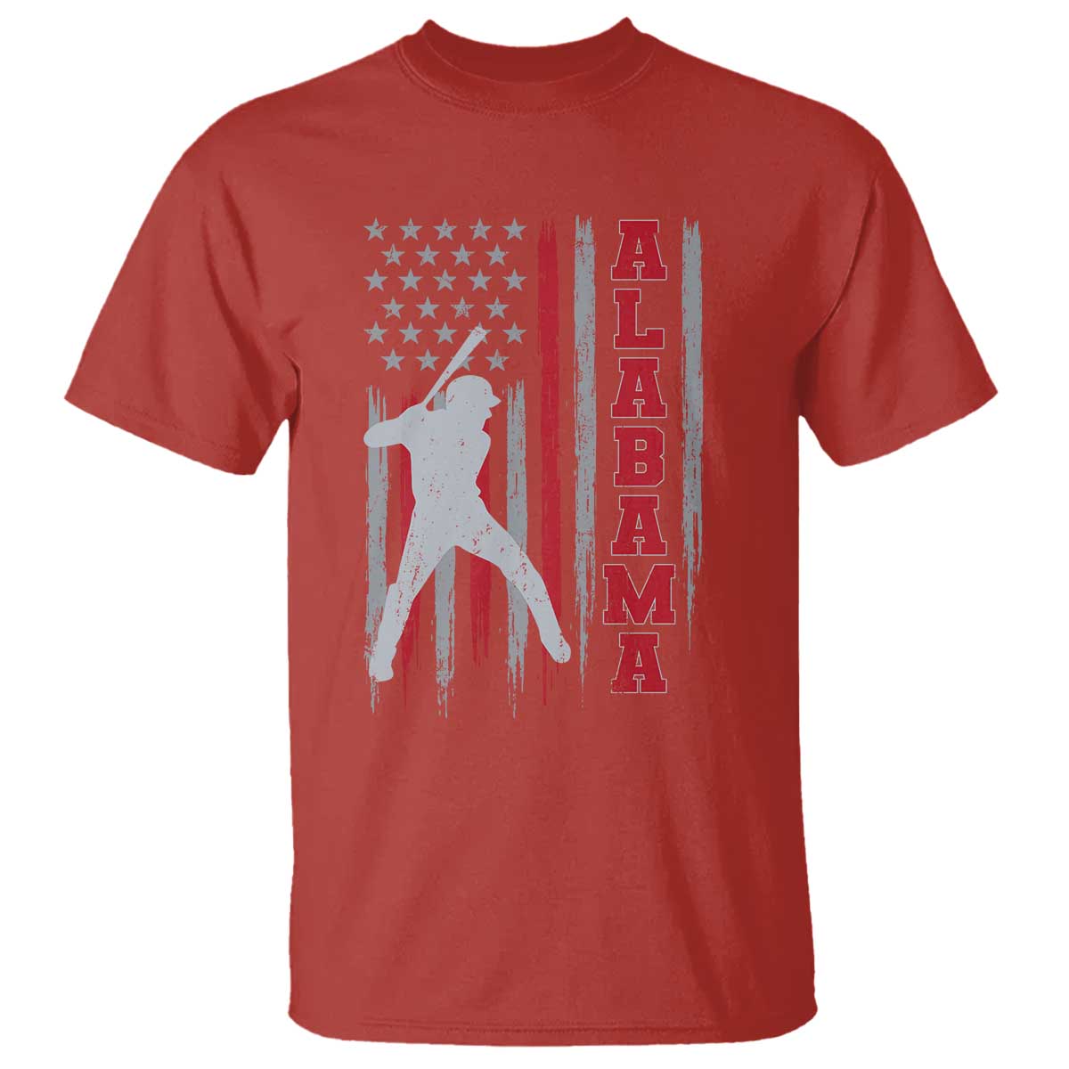 Alabama Fan T Shirt Vintage Bama Baseball Lovers American Flag AL State TS10 Red Print Your Wear