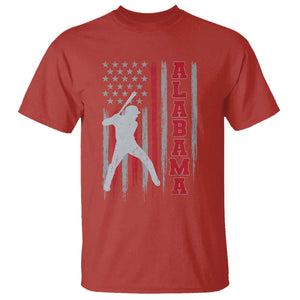 Alabama Fan T Shirt Vintage Bama Baseball Lovers American Flag AL State TS10 Red Print Your Wear