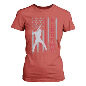 Alabama Fan T Shirt For Women Vintage Bama Baseball Lovers American Flag AL State TS10 Red Print Your Wear