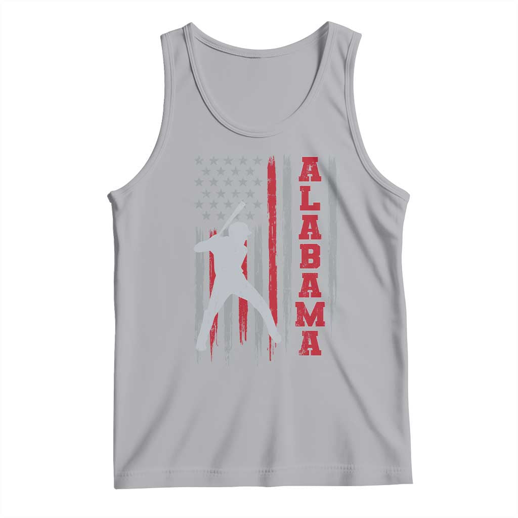 Alabama Fan Tank Top Vintage Bama Baseball Lovers American Flag AL State TS10 Athletic Heather Print Your Wear