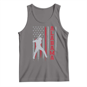 Alabama Fan Tank Top Vintage Bama Baseball Lovers American Flag AL State TS10 Deep Heather Print Your Wear