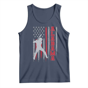 Alabama Fan Tank Top Vintage Bama Baseball Lovers American Flag AL State TS10 Navy Print Your Wear