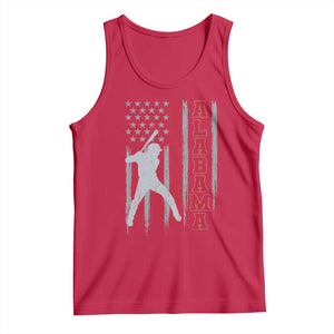 Alabama Fan Tank Top Vintage Bama Baseball Lovers American Flag AL State TS10 Red Print Your Wear