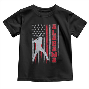 Alabama Fan Toddler T Shirt Vintage Bama Baseball Lovers American Flag AL State TS10 Black Print Your Wear