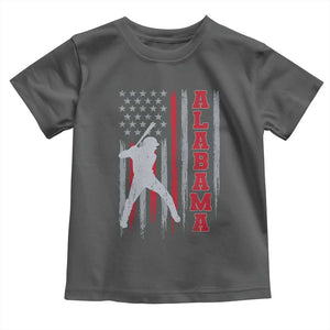 Alabama Fan Toddler T Shirt Vintage Bama Baseball Lovers American Flag AL State TS10 Dark Heather Print Your Wear