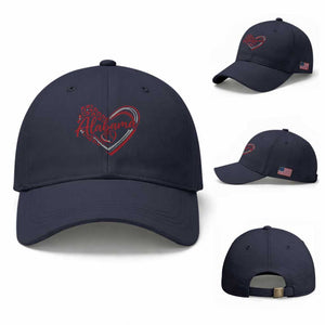 Alabama Fan Baseball Cap Bama Baseball Leopard Heart Graphic Game Day