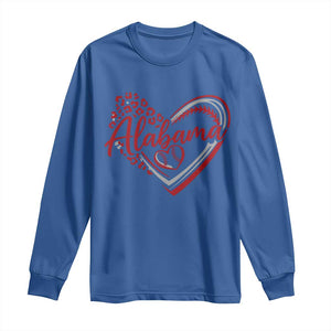 Alabama Fan Long Sleeve Shirt Bama Baseball Leopard Heart Graphic Game Day TS10 Royal Blue Print Your Wear
