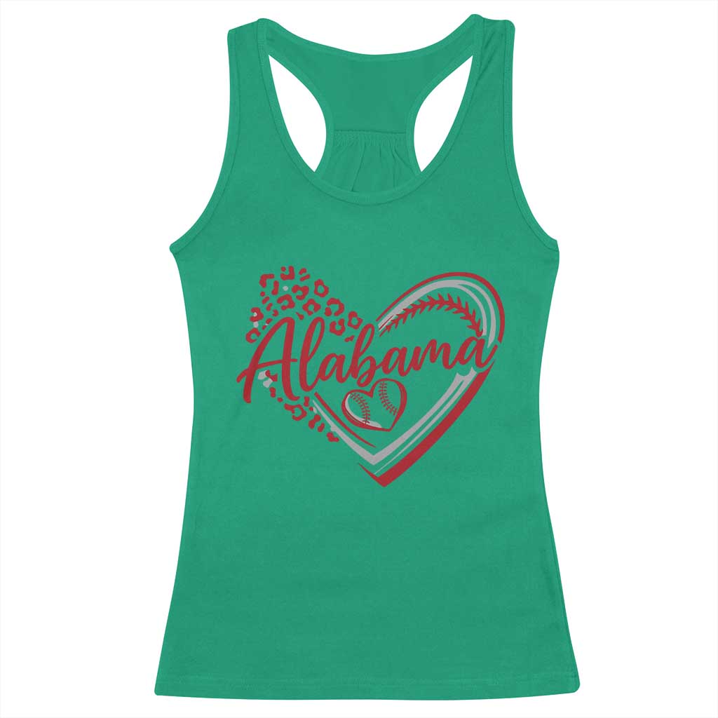 Alabama Fan Racerback Tank Top Bama Baseball Leopard Heart Graphic Game Day TS10 Irish Green Print Your Wear