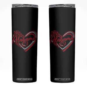 Alabama Fan Skinny Tumbler Bama Baseball Leopard Heart Graphic Game Day TS10 Black Print Your Wear