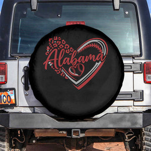 Alabama Fan Spare Tire Cover Bama Baseball Leopard Heart Graphic Game Day TS10 No hole Black Print Your Wear