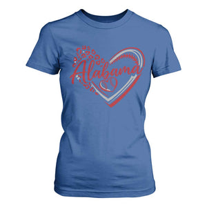 Alabama Fan T Shirt For Women Bama Baseball Leopard Heart Graphic Game Day TS10 Royal Blue Print Your Wear
