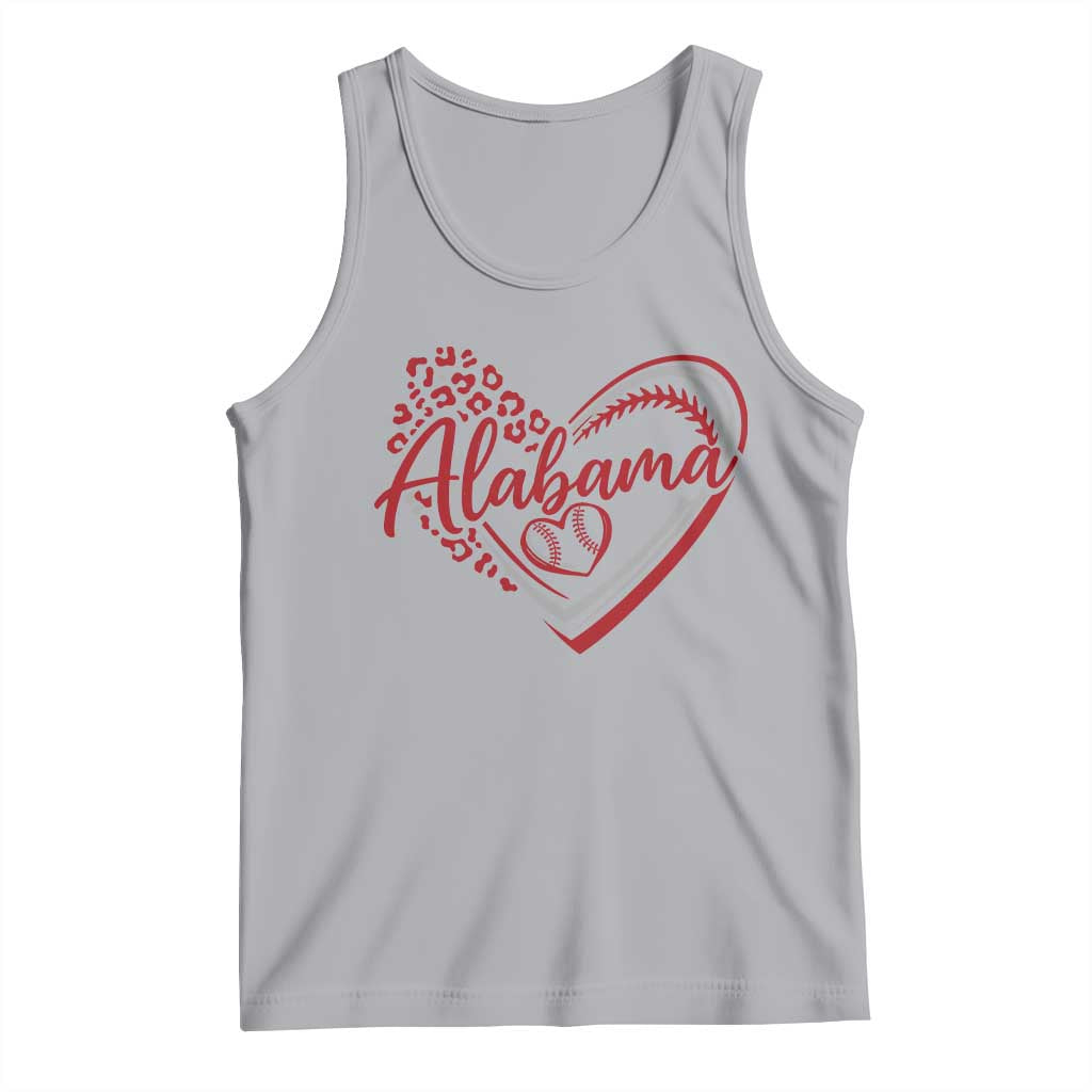 Alabama Fan Tank Top Bama Baseball Leopard Heart Graphic Game Day TS10 Athletic Heather Print Your Wear