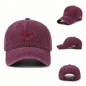 Alabama Fan Washed Cotton Baseball Cap Bama Baseball Leopard Heart Graphic Game Day
