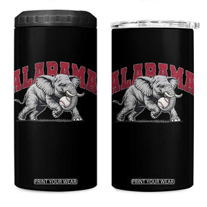 Alabama Fan 4 in 1 Can Cooler Tumbler Baseball Bama Mascot Game Day TS10 One Size: 16 oz Black Print Your Wear