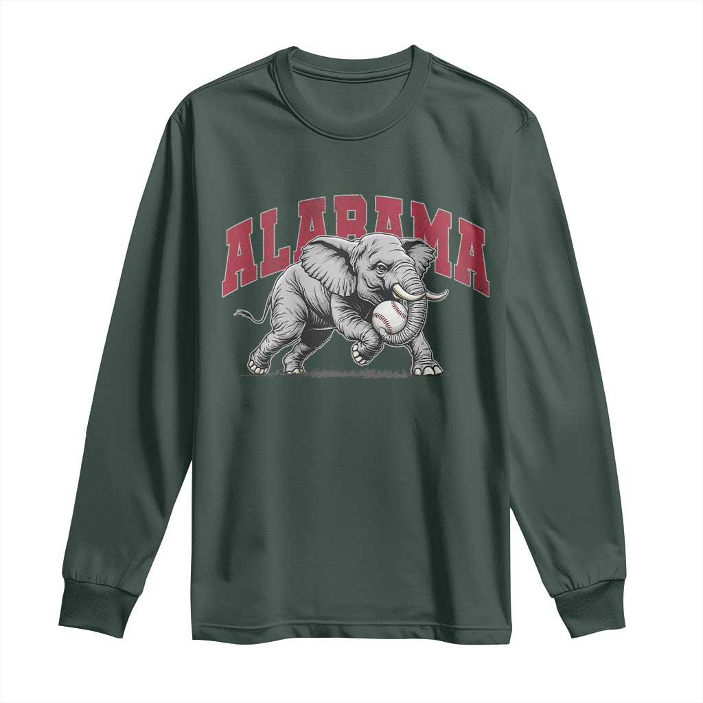 Alabama Fan Long Sleeve Shirt Baseball Bama Mascot Game Day TS10 Dark Forest Green Print Your Wear