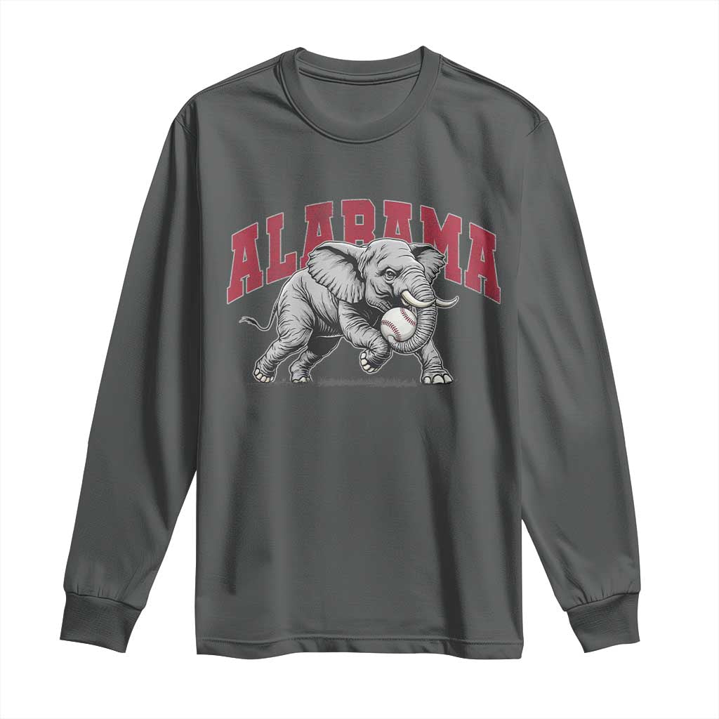 Alabama Fan Long Sleeve Shirt Baseball Bama Mascot Game Day TS10 Dark Heather Print Your Wear