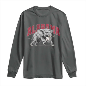 Alabama Fan Long Sleeve Shirt Baseball Bama Mascot Game Day TS10 Dark Heather Print Your Wear