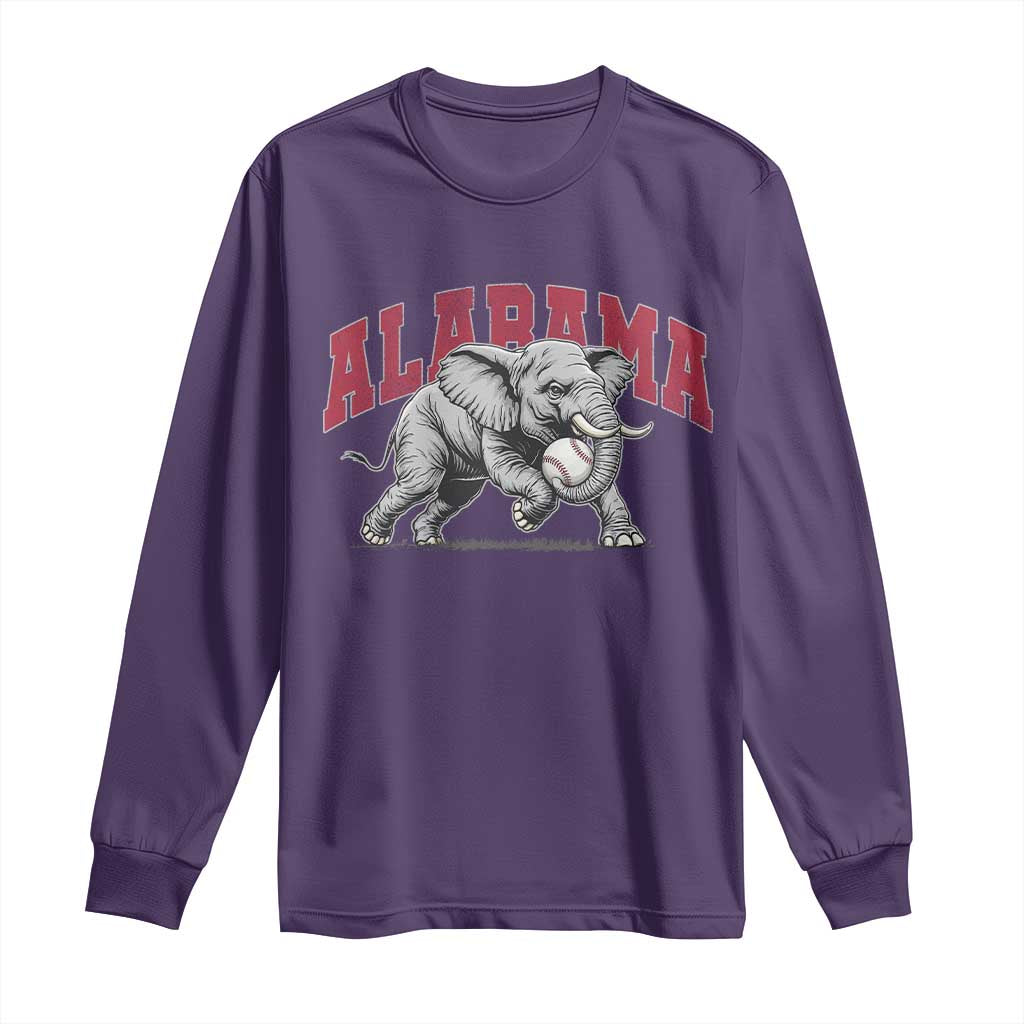 Alabama Fan Long Sleeve Shirt Baseball Bama Mascot Game Day TS10 Purple Print Your Wear