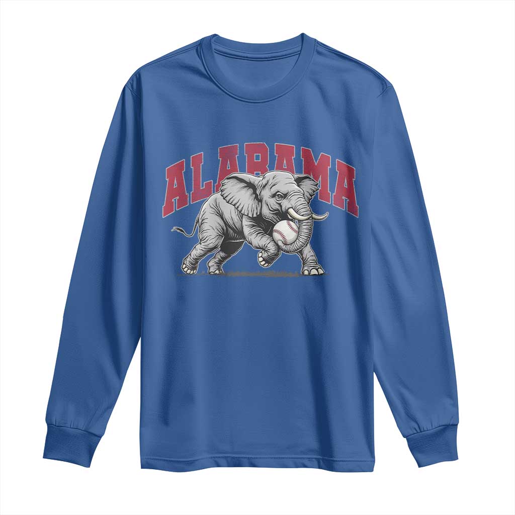 Alabama Fan Long Sleeve Shirt Baseball Bama Mascot Game Day TS10 Royal Blue Print Your Wear