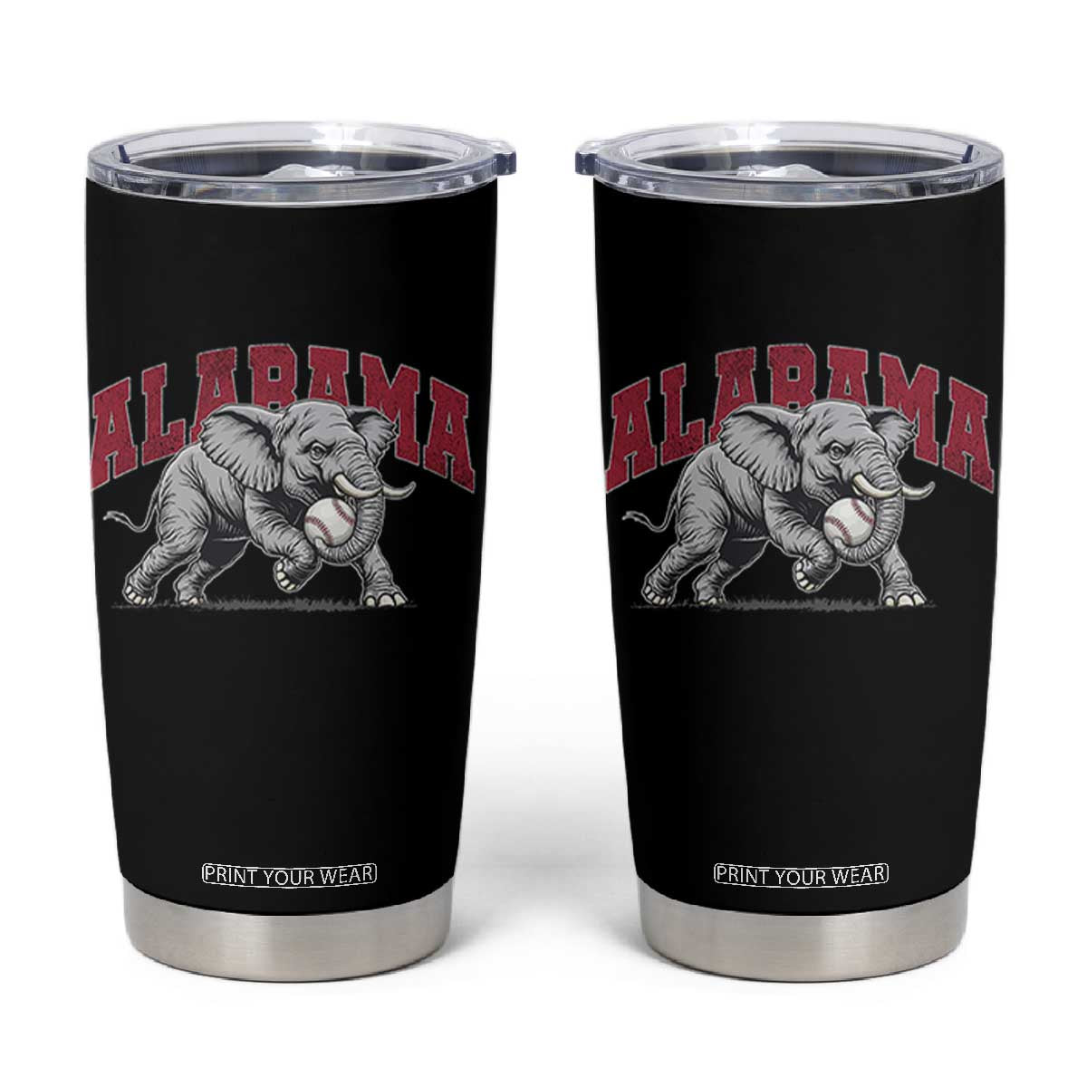 Alabama Fan Tumbler Cup Baseball Bama Mascot Game Day TS10 Black Print Your Wear