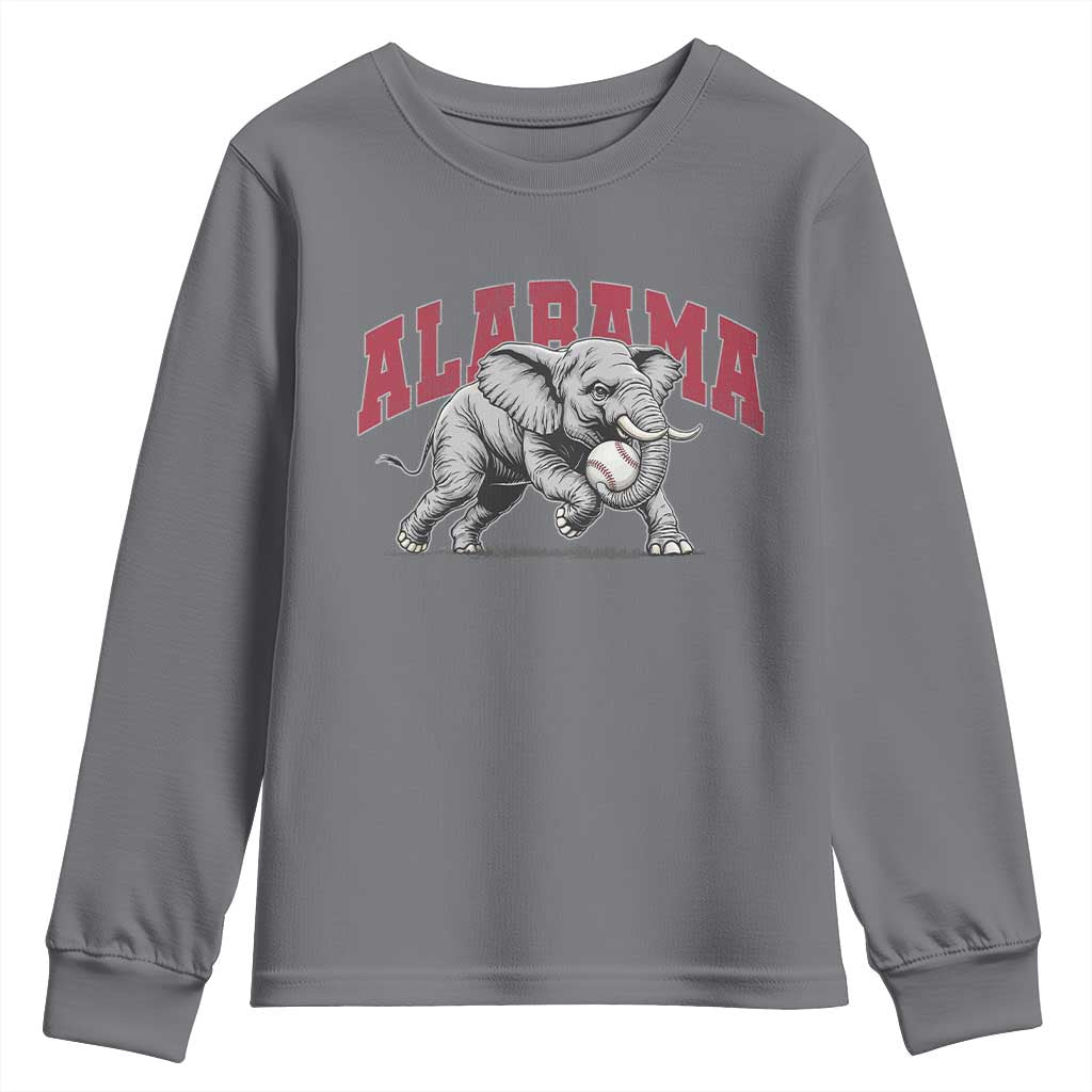 Alabama Fan Youth Sweatshirt Baseball Bama Mascot Game Day TS10 Charcoal Print Your Wear