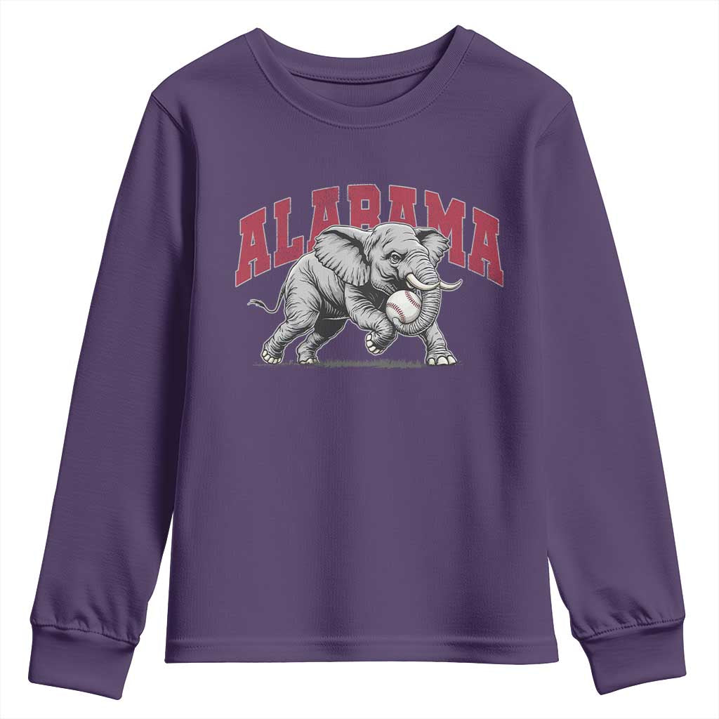 Alabama Fan Youth Sweatshirt Baseball Bama Mascot Game Day TS10 Purple Print Your Wear
