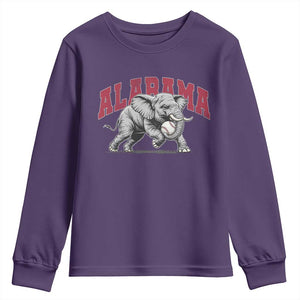 Alabama Fan Youth Sweatshirt Baseball Bama Mascot Game Day TS10 Purple Print Your Wear