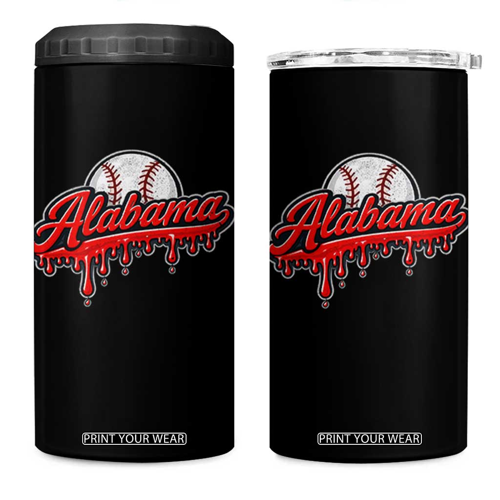 Alabama Baseball 4 in 1 Can Cooler Tumbler Bama Sports Team Game Day TS10 One Size: 16 oz Black Print Your Wear