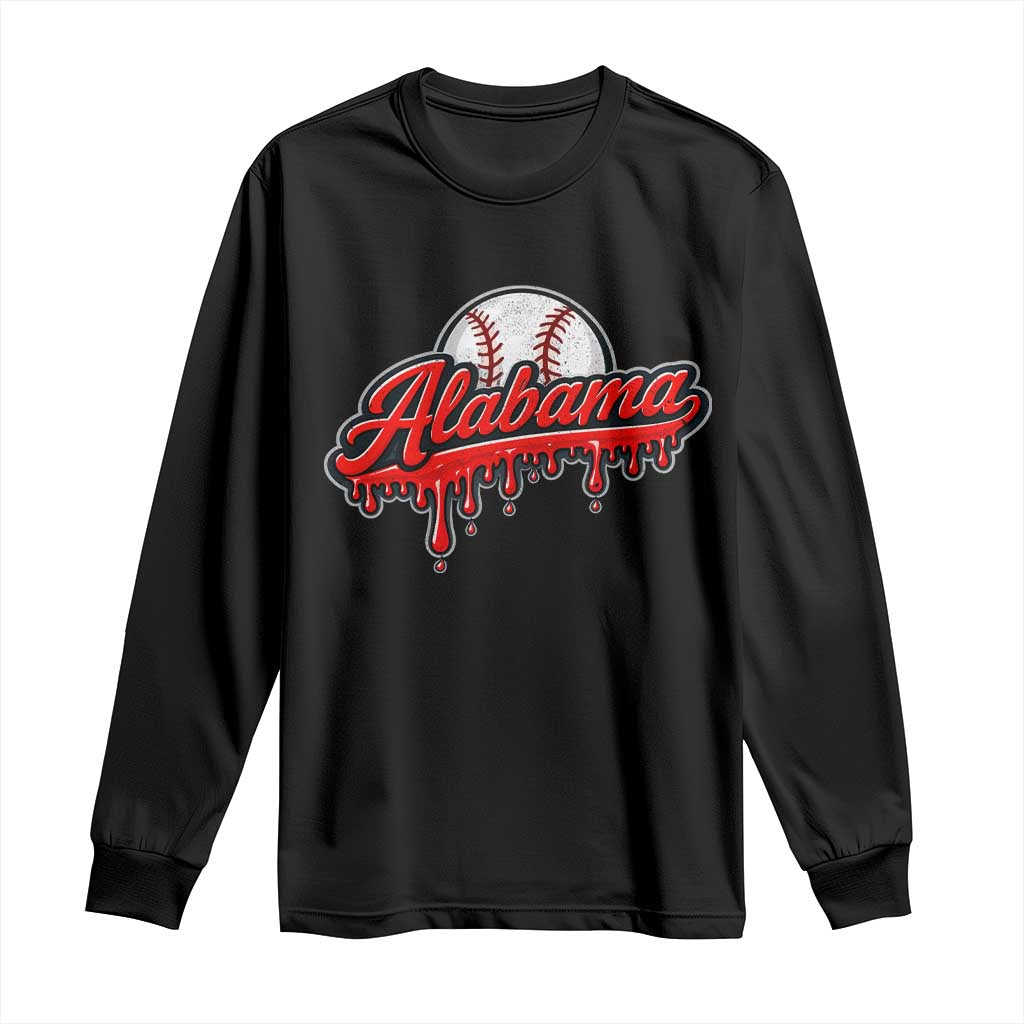 Alabama Baseball Long Sleeve Shirt Bama Sports Team Game Day TS10 Black Print Your Wear