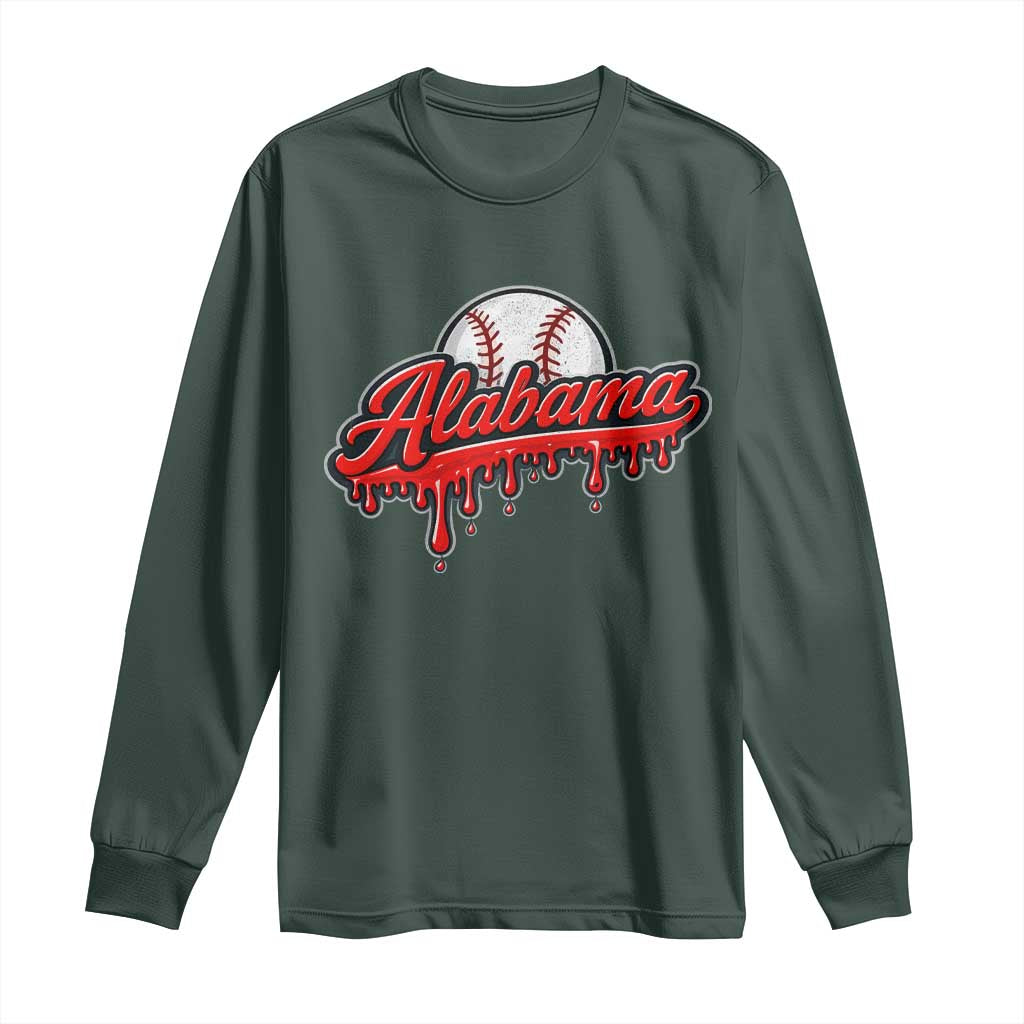 Alabama Baseball Long Sleeve Shirt Bama Sports Team Game Day TS10 Dark Forest Green Print Your Wear