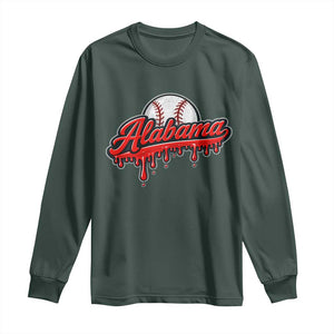 Alabama Baseball Long Sleeve Shirt Bama Sports Team Game Day TS10 Dark Forest Green Print Your Wear