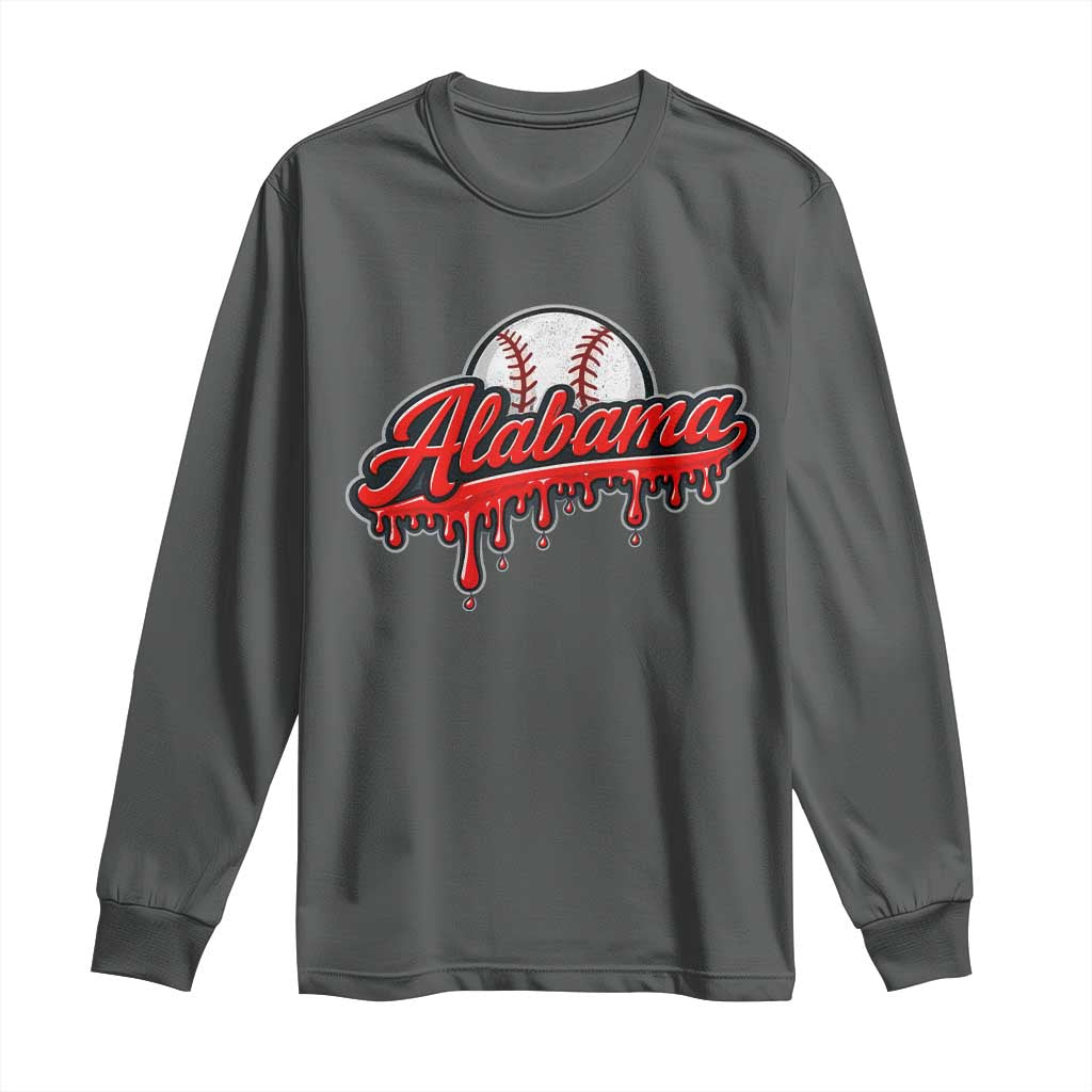 Alabama Baseball Long Sleeve Shirt Bama Sports Team Game Day TS10 Dark Heather Print Your Wear