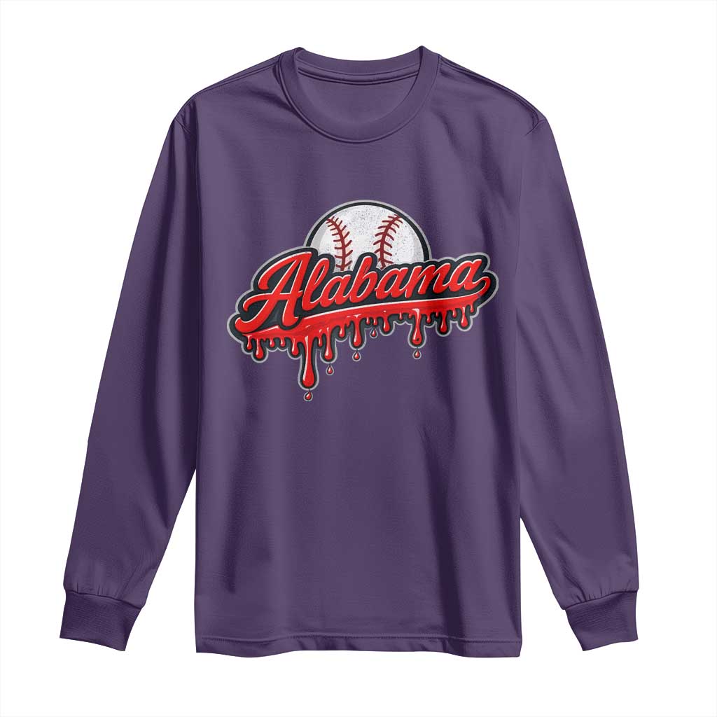 Alabama Baseball Long Sleeve Shirt Bama Sports Team Game Day TS10 Purple Print Your Wear