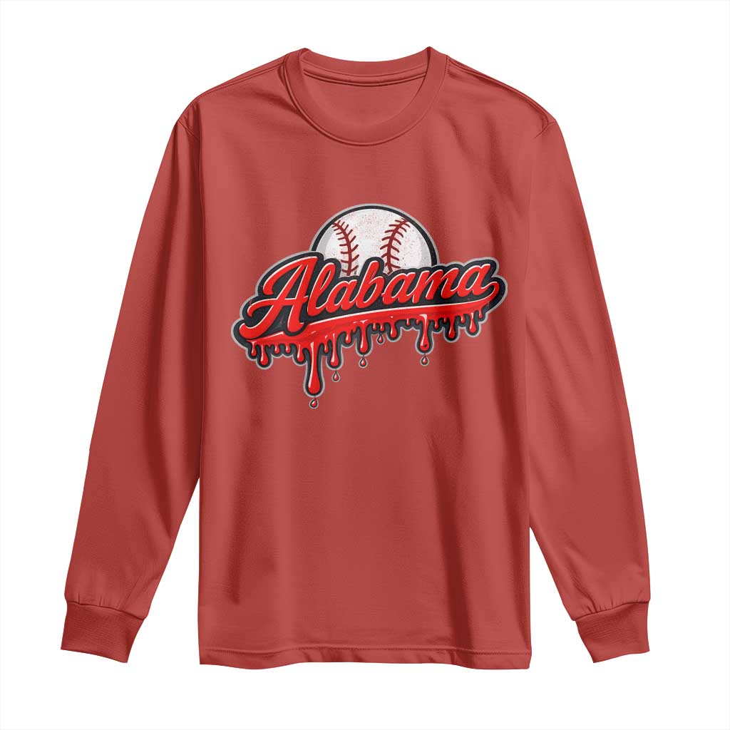 Alabama Baseball Long Sleeve Shirt Bama Sports Team Game Day TS10 Red Print Your Wear
