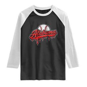 Alabama Baseball Raglan Shirt Bama Sports Team Game Day TS10 Black White Print Your Wear