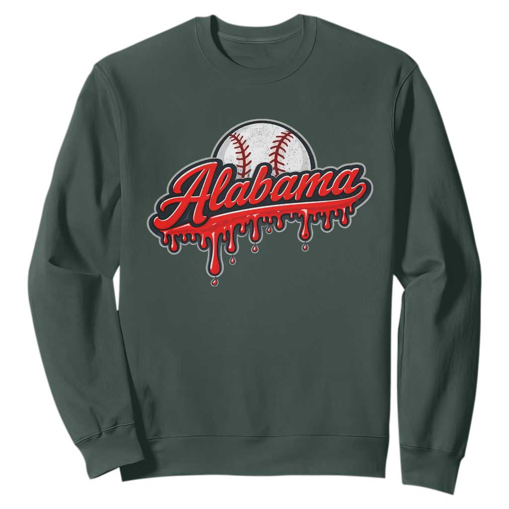 Alabama Baseball Sweatshirt Bama Sports Team Game Day TS10 Dark Forest Green Print Your Wear