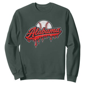 Alabama Baseball Sweatshirt Bama Sports Team Game Day TS10 Dark Forest Green Print Your Wear
