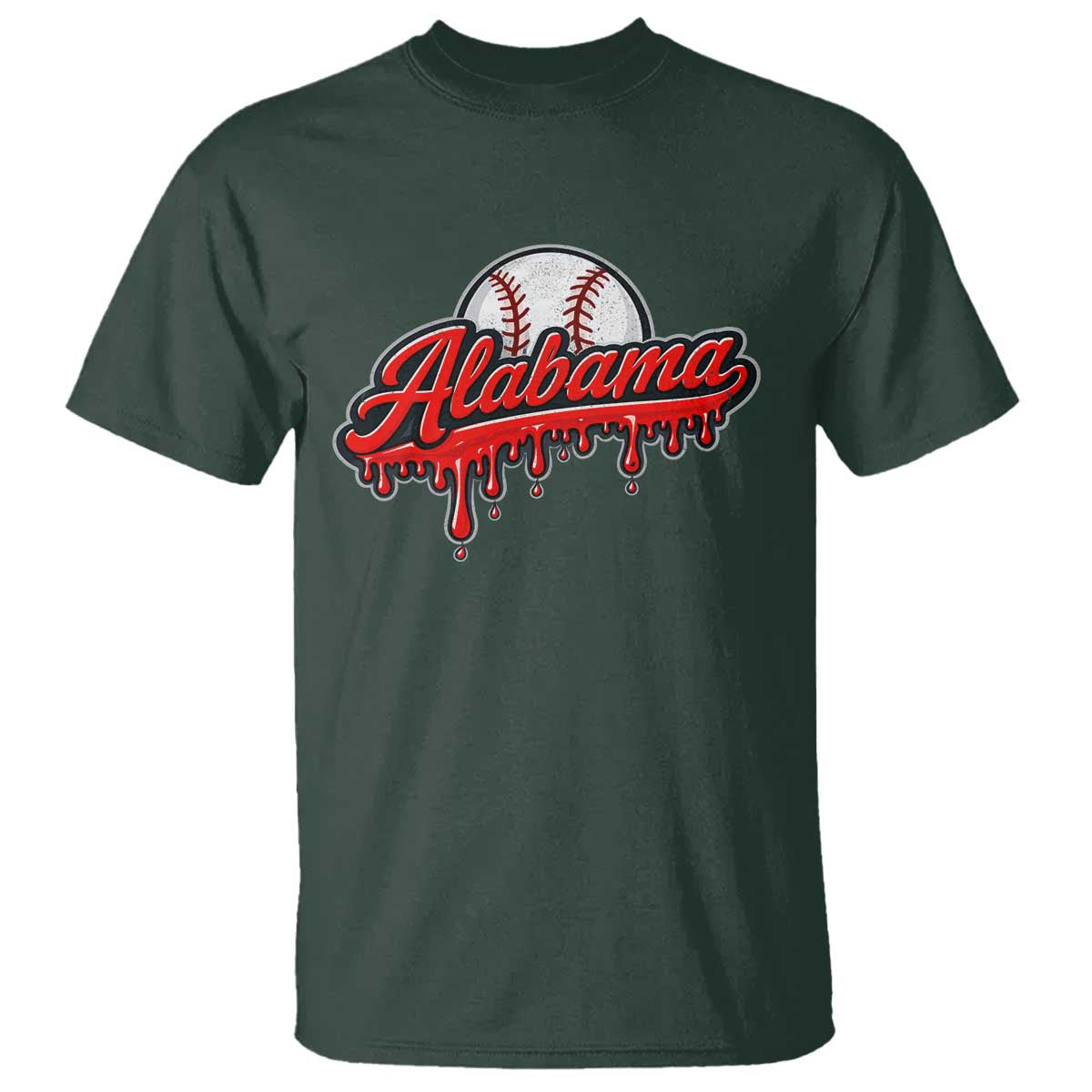 Alabama Baseball T Shirt Bama Sports Team Game Day TS10 Dark Forest Green Print Your Wear