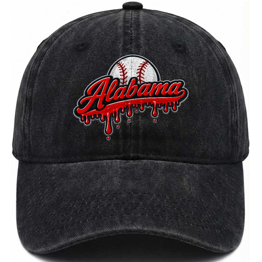 Alabama Baseball Washed Cotton Baseball Cap Bama Sports Team Game Day