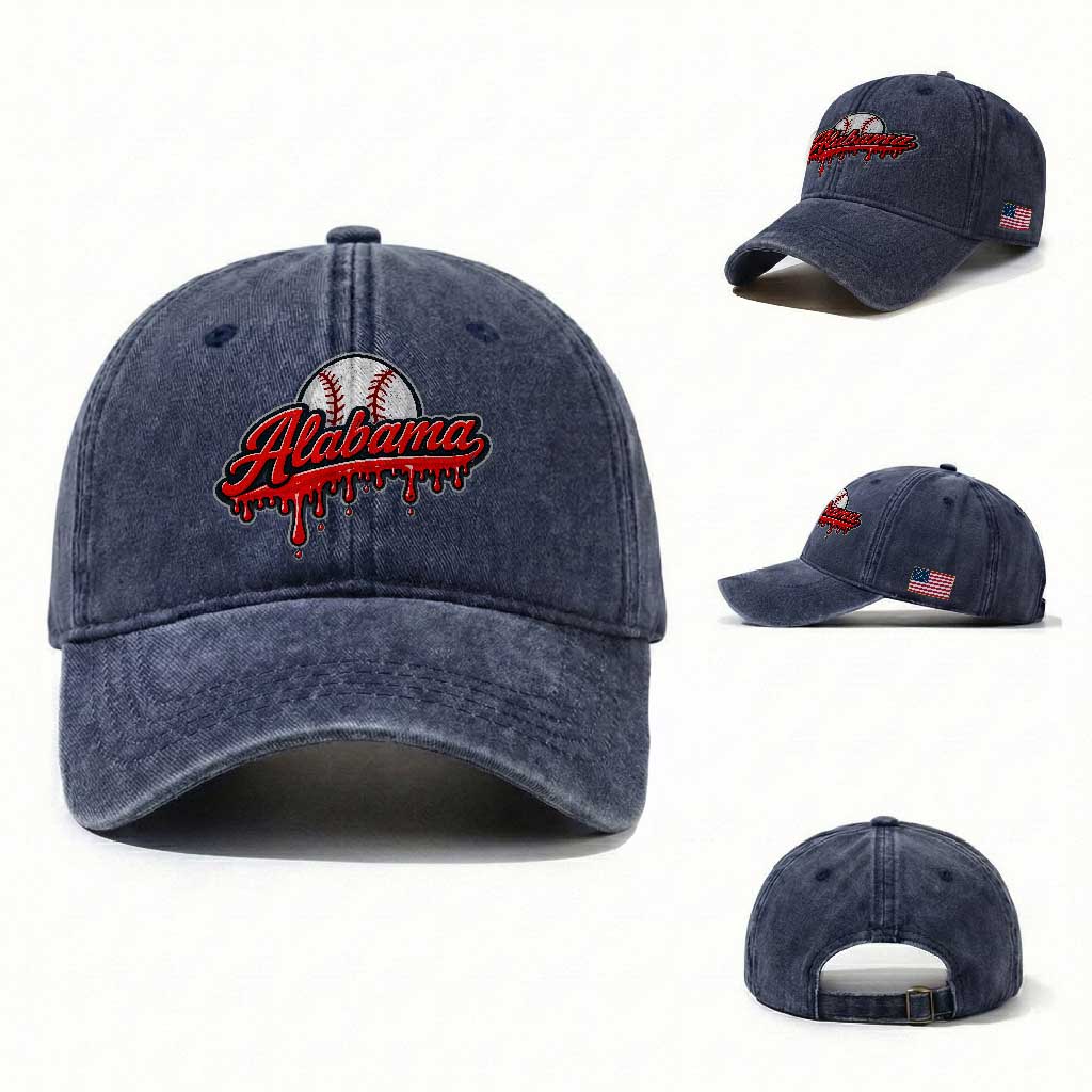 Alabama Baseball Washed Cotton Baseball Cap Bama Sports Team Game Day