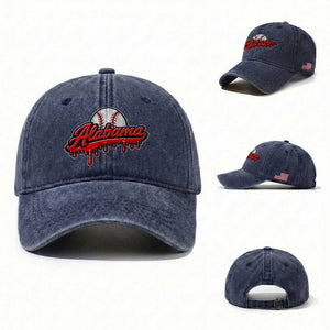 Alabama Baseball Washed Cotton Baseball Cap Bama Sports Team Game Day