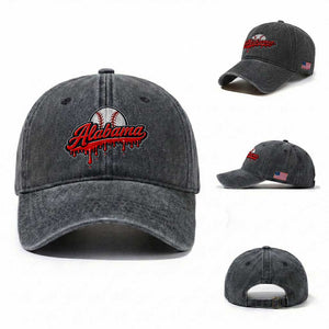 Alabama Baseball Washed Cotton Baseball Cap Bama Sports Team Game Day